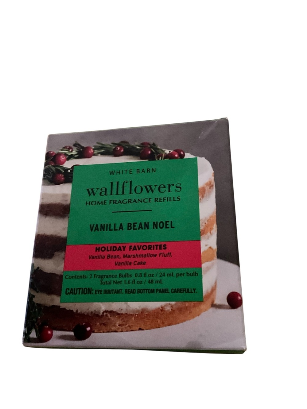 White Barn Wallflowers Vanilla Bean Noel Refill Pack - Green & Red